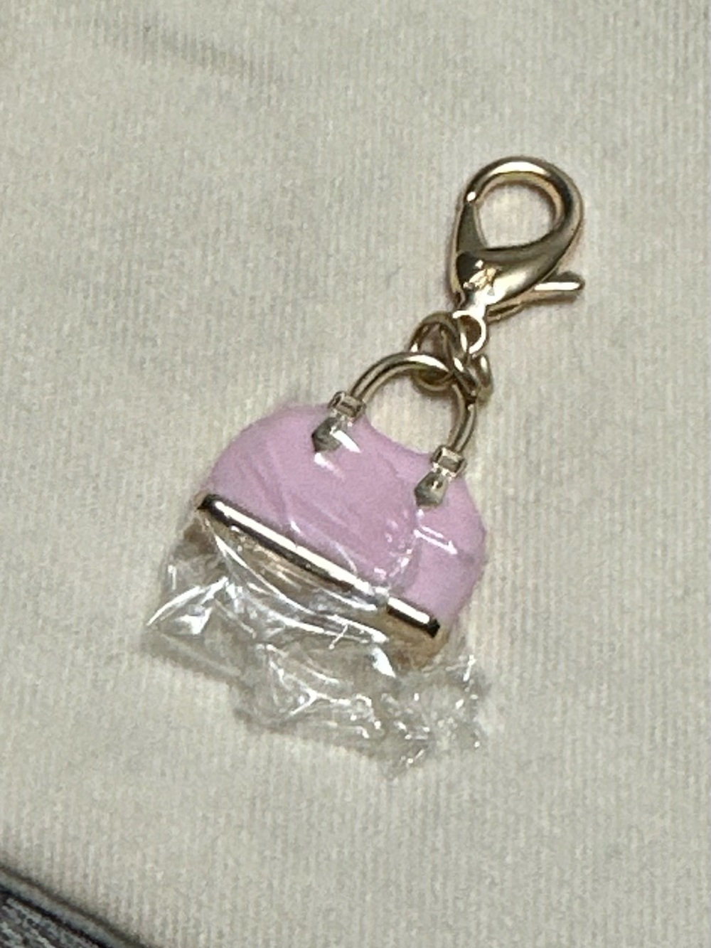 Pink Alma Bag Charm Key Holder with Gold Hardware-mini - Picture 5 of 5